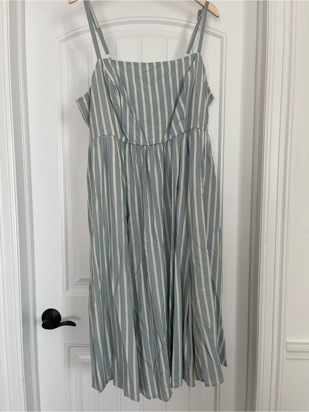 torrid Blue and Cream Striped Midi Dress